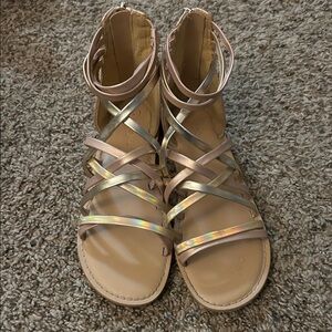 Cat & Jack Kids' Metallic Strappy Sandals - Gold and Silver
